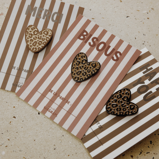 Pins coeur léopard