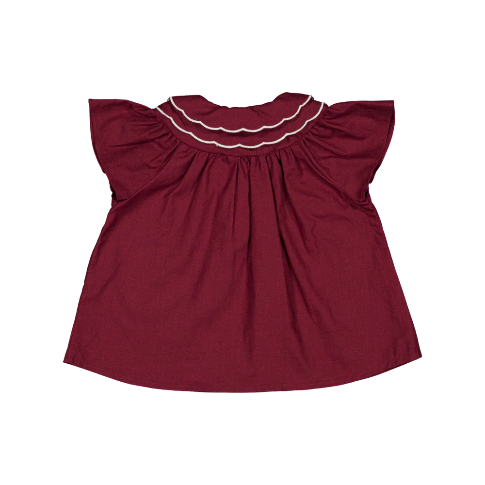 Blouse carmen - lin bordeaux