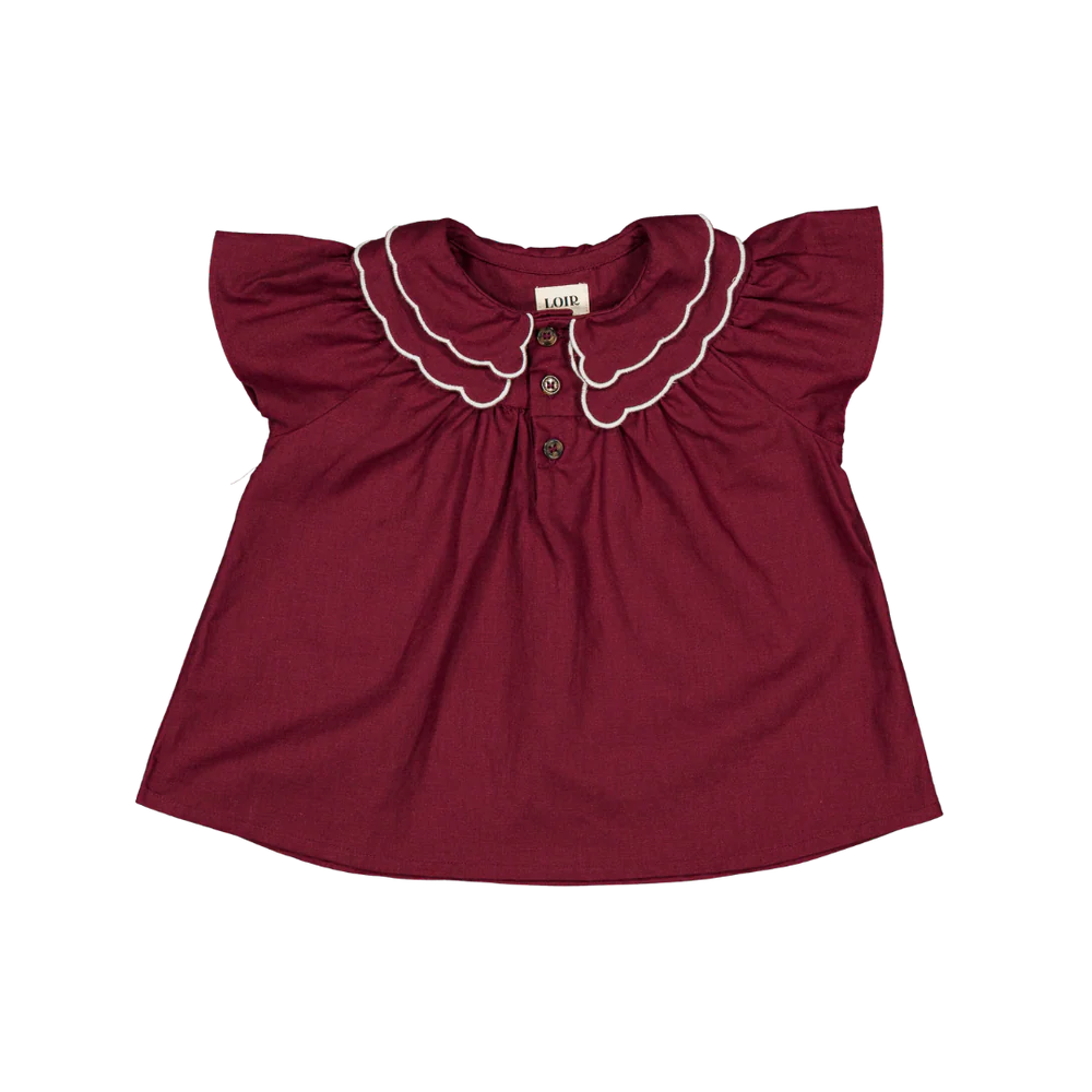 Blouse carmen - lin bordeaux