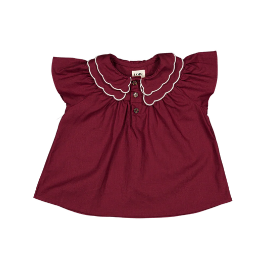 Blouse carmen - lin bordeaux