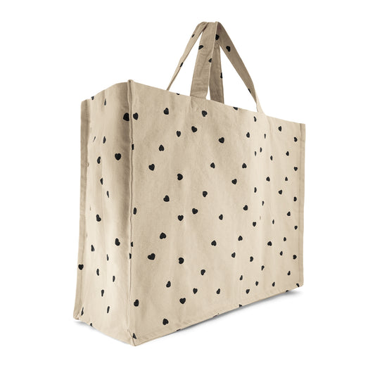 Sac cabas coeurs noirs