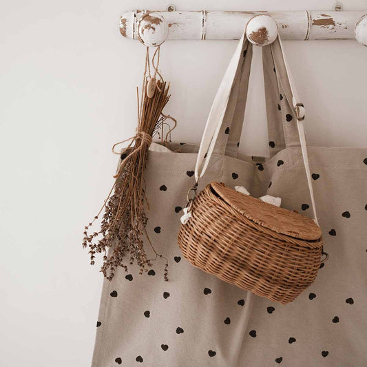 Sac cabas coeurs noirs