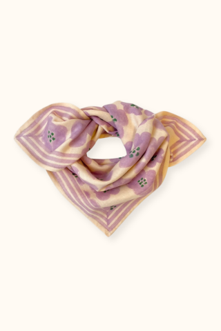 Petit Foulard Manika "Flora Bold" - Lavande