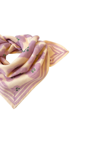 Petit Foulard Manika "Flora Bold" - Lavande