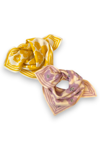 Petit Foulard Manika "Flora Bold" - Lavande