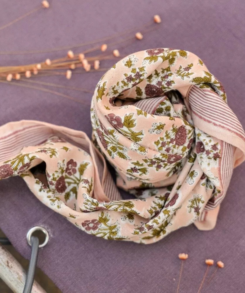 Foulard grand format - Soledad Rose Poudre