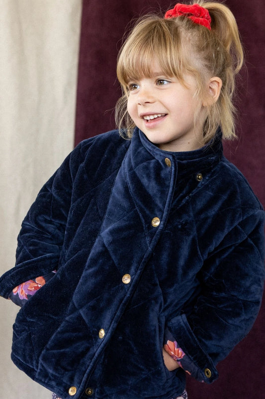 Veste Kapura Velours Lisse Navy