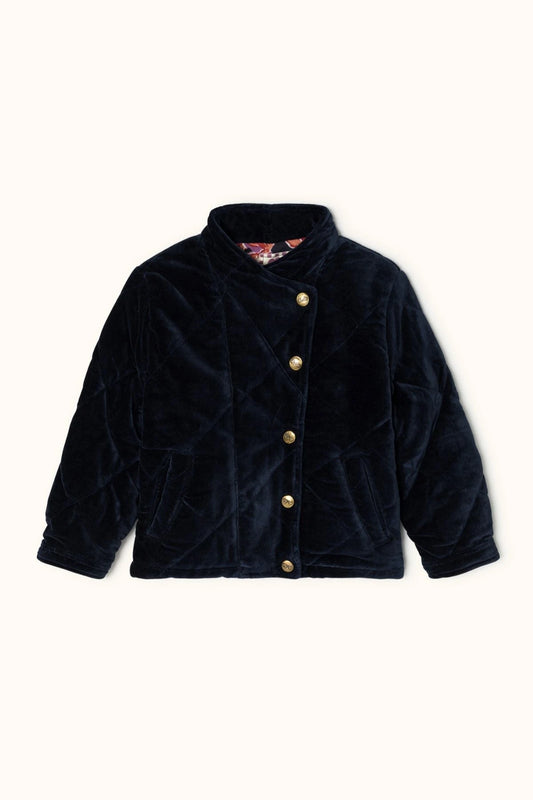 Veste Kapura Velours Lisse Navy