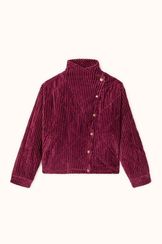 Veste Kapuro Velours Côtelé Cherry